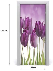 Fototapeta samolepiace fialové tulipány 85x205 cm