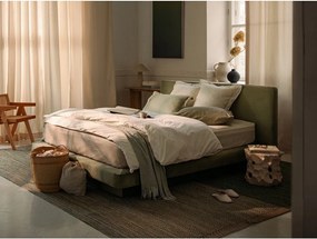 Zelená čalúnená dvojlôžková posteľ 140x200 cm Linea – Micadoni