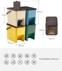 Set štyroch recyklačných odpadkových košov LTB760Q01