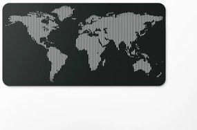 drevko Dizajnová nástenná 3D mapa sveta Rozmer obrazu: 45 x 89 cm, Farba dekorácie: Čierna