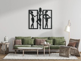 drevko Viacdielny obraz na stenu Tri Afričanky Rozmer obrazu: 44,5 x 48 cm, Farba dekorácie: Čierna