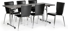 Skladací stôl FOLD 1800 x 800 mm, wenge + 6x stolička CAPRIO