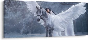 Obraz dievčaťa na jednorožcovi (120x50 cm)