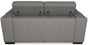 Moderná kožená pohovka LOREN II (3P), sivá (madras - 128 grey)