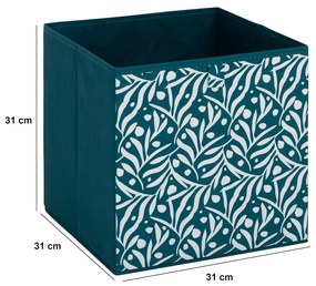 Úložný box Olivia, 31x31x31 cm, tmavotyrkysová