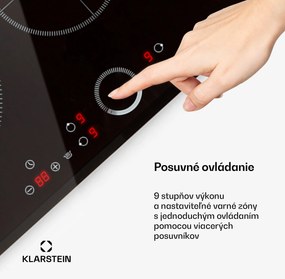 Klarstein Delicatessa 80, vstavaná indukčná varná doska, 7400 W, 3 zóny, sklokeramika