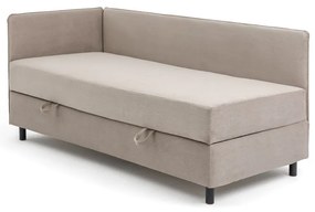 Čalúnená jednolôžková posteľ taupe s úložným priestorom s matracom 120x200 cm Avela – Bonami Selection