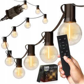 LED stmievateľná vonkajšia svetelná reťaz 25xE12/1W/24/230V 17,5 m IP65 čierna + DO