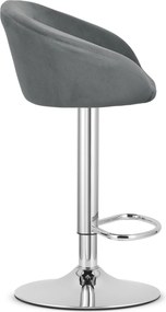 Barová stolička EAST sivý zamat / čierna podnož