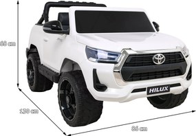 Ramiz Toyota Hilux na batérie pre deti Biely pickup + pohon 4x4 + diaľkové ovládanie + 2 nosiče batožiny