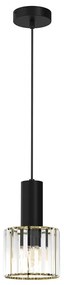 Luster na lanku CRISTAL 1xE27/60W/230V čierna