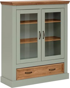Svetlozelená vitrína z borovicového dreva 100x120 cm Selma – Støraa