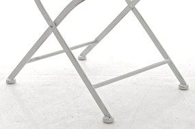 Kovová stolička skladacia Indra - Biela antik