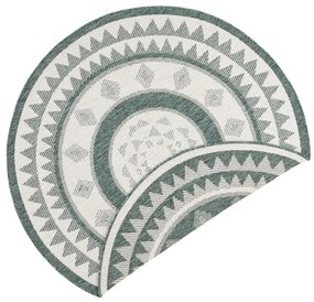 NORTHRUGS - Hanse Home koberce Kusový koberec Twin Supreme 103415 Jamaica green creme – na von aj na doma - 200x200 (priemer) kruh cm