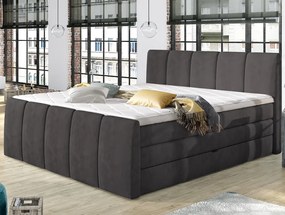 Posteľ boxspring Fresco 180x200 cm, tmavo šedá látka