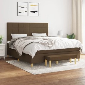 Boxspring posteľ s matracom tmavohnedá 160x200 cm látka 3137168