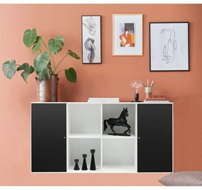 Čiernobiela nástenná komoda Hammel Mistral Kubus, 136 x 69 cm
