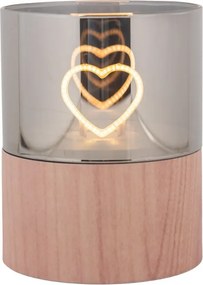 Hnedá sviečka so srdiečkom Heart Led Candle - Ø 8*10 cm / 3*AAA