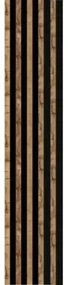 Akustické dekoračné lamely, dub wotan 3D lamely na filcovom podkladu, rozměr 250 x 30 cm, IMPOL TRADE
