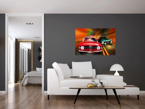 Obraz - Retro závodné autá (90x60 cm)
