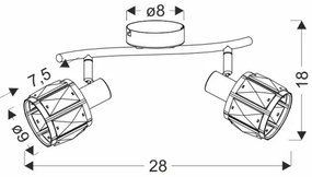 Bodové svietidlo DUBAI 2xE14/40W/230V čierna/zlatá