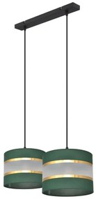 Luster na lanku HELEN 2xE27/15W/230V zelená/zlatá