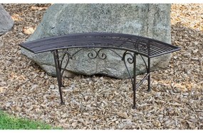 Čierno-tmavohnedá kovová záhradná lavica Fuego – Garden Pleasure