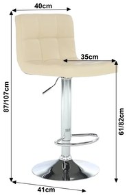 Barová stolička Kandy New - béžová / chróm