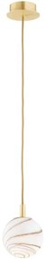 Argon 8450 - Luster na lanku ALMIROS 1xE14/7W/230V pr. 12 cm alabaster zlatá