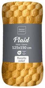 Okrovožltá deka z mikroflanelu 125x150 cm Mini Frosty – douceur d'intérieur