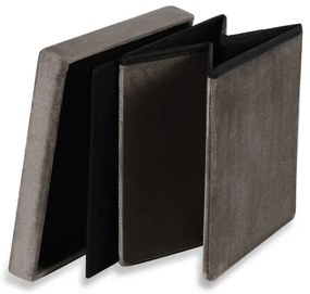 Skladacia taburetka M zamatová, hnedá