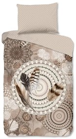 Hnedé flanelové obliečky na jednolôžko 140x200 cm Ringhda – HIP