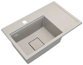 Gamma Quadro 8151, 1-komorový granitový drez 800x500x220 mm, béžová, GMA-ZLE000189