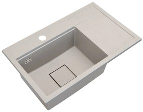 Gamma Quadro 8151, 1-komorový granitový drez 800x500x220 mm, béžová, GMA-ZLE000189