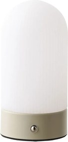 Biela/taupe kovová stolová lampa s plastovým tienidlom (výška 18 cm) Ashford – House Nordic