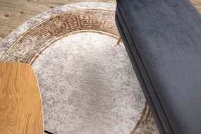 Koberec MIRO 51236.807 mramor / grécky, béžový / zlatý kruh