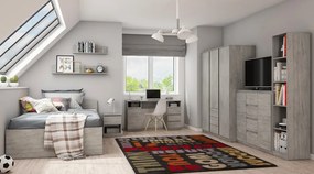 Posteľ so zásuvkami Carlos 140x200, šedý beton