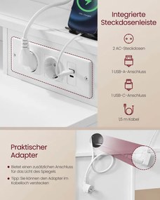 Toaletný stolík s LED zrkadlom RDT137W01