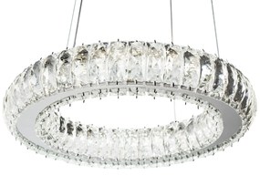 Toolight Toolight, Krištáľové LED závesné svietidlo APP1040-CP + diaľkové ovládanie, chrómová, OSW-09473
