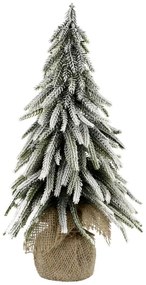 Zasnežený vianočný stromček v jute Fleur Pine Tree - 35 cm