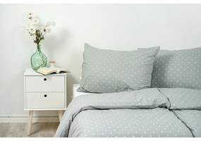 Stanex Bavlnené obliečky Sivá bodka, 140 x 220 cm, 70 x 90 cm