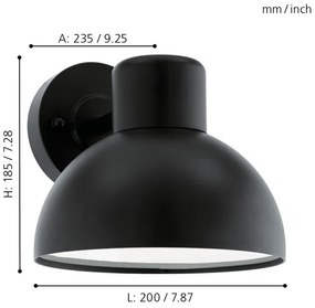 Eglo 96207 - Vonkajšie nástenné svietidlo ENTRIMO 1xE27/60W