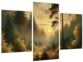 Obraz - Slnko žiariace lesom (90x60 cm)