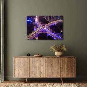 Obraz veľké križovatky v noci (90x60 cm)