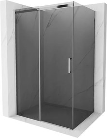 Mexen Omega, sprchovací kút s posuvnými dverami 100 (dvere) x 90 (stena) cm, 8mm sklo, chrómový profil-šedé sklo, 825-100-090-01-40