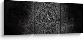 Obraz - Mystická mandala (s hodinami) (90x30 cm)