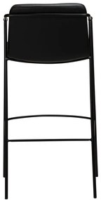 Čierna barová stolička z imitácie kože DAN-FORM Denmark Boto, výška 95 cm