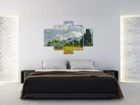 Obraz - Vincent van Gogh, Wheat Field with Cypresses, reprodukcia (150x105 cm)