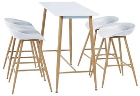 Tempo Kondela Barový stôl, biela/buk, 110x50 cm, DORTON