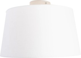 Stropné svietidlo s tienidlom z ľanu biele 35 cm - Combi biele
